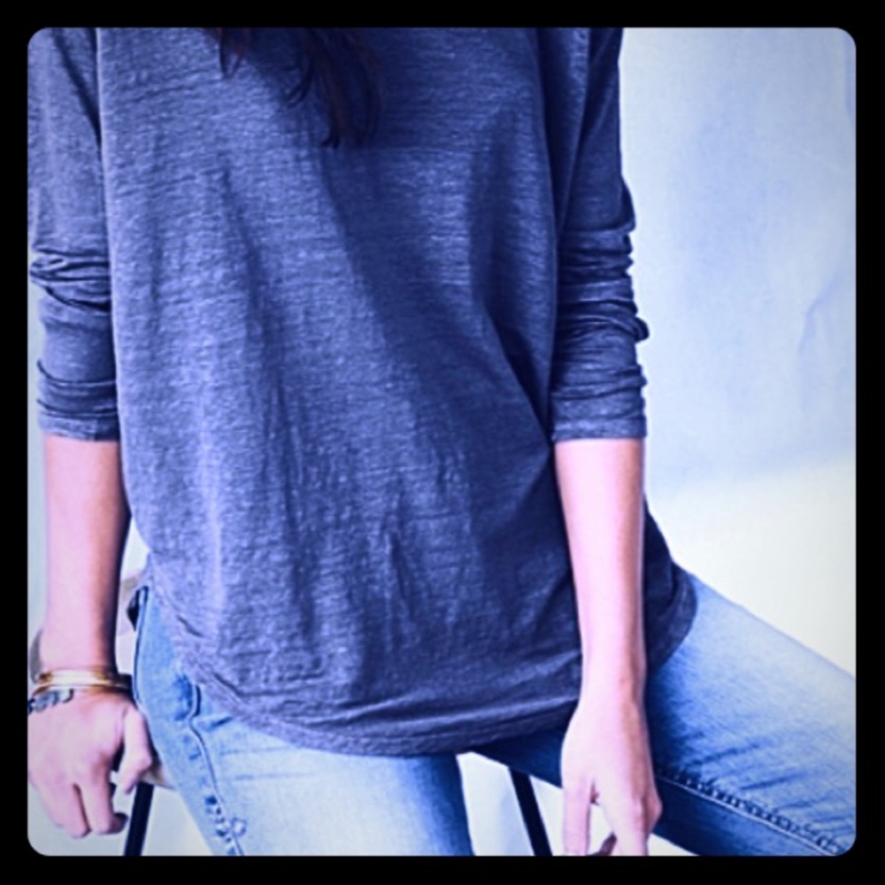 Velvet vintage slub long sleeve small gray NWT